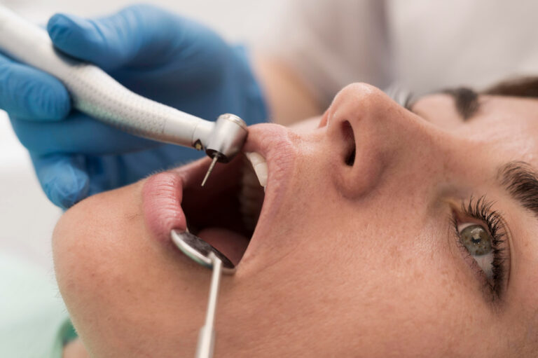 woman in the dentist